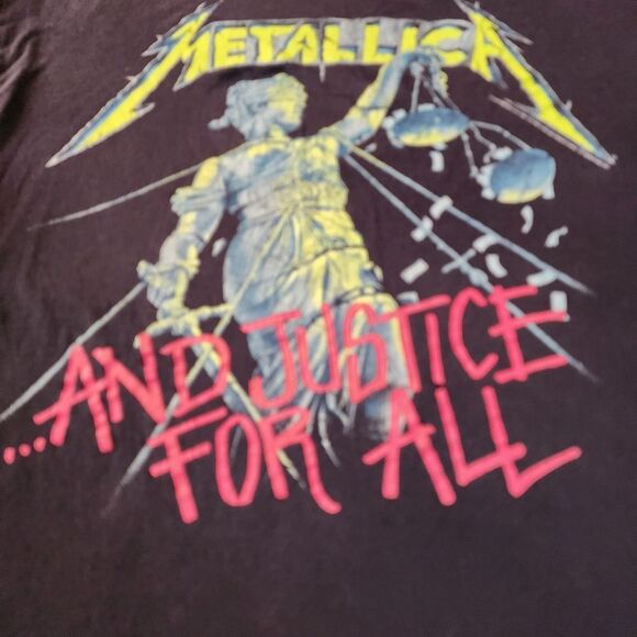 Ten Label Metallica 2007 Justice For All Black Tshirt With Graphics Size Large - Picture 2 of 5